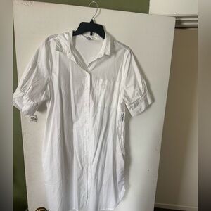 Old Navy women’s Short Sleeve White Button-Up dress